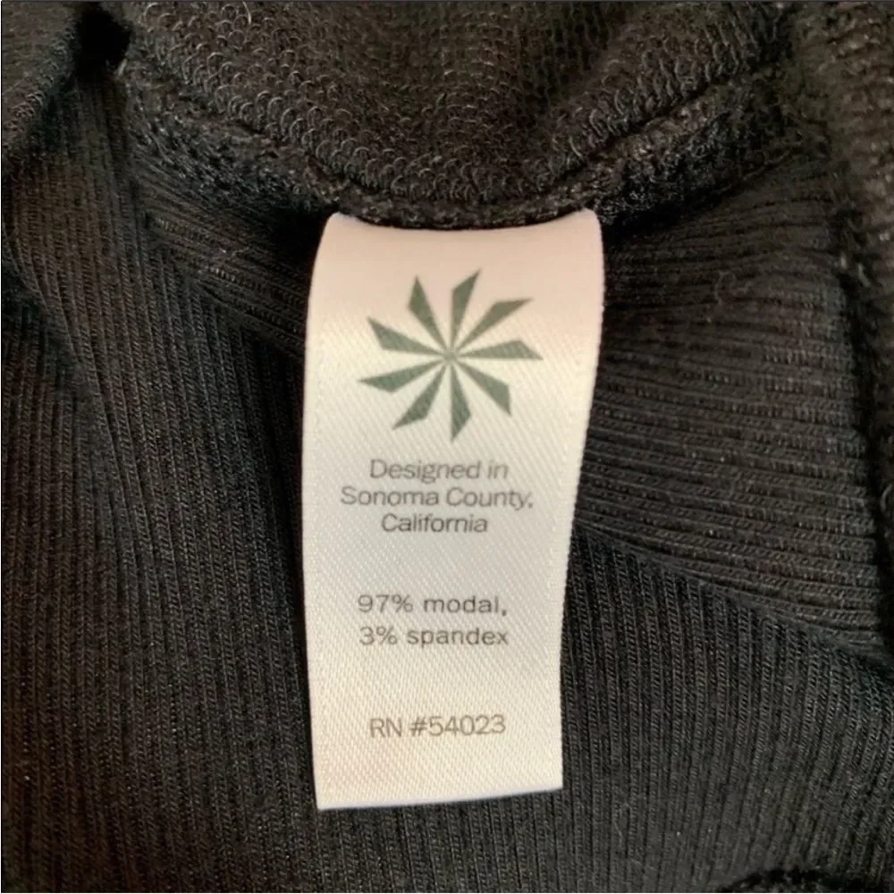 Athleta Black Studio Rib Hoodie Size Small